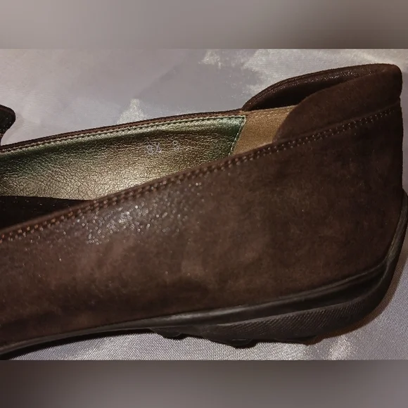 "Sesto Meucci" Elegant Brown w/ Dark Brown Women's Loafers Size 8 1/2 - Picture 6 of 11